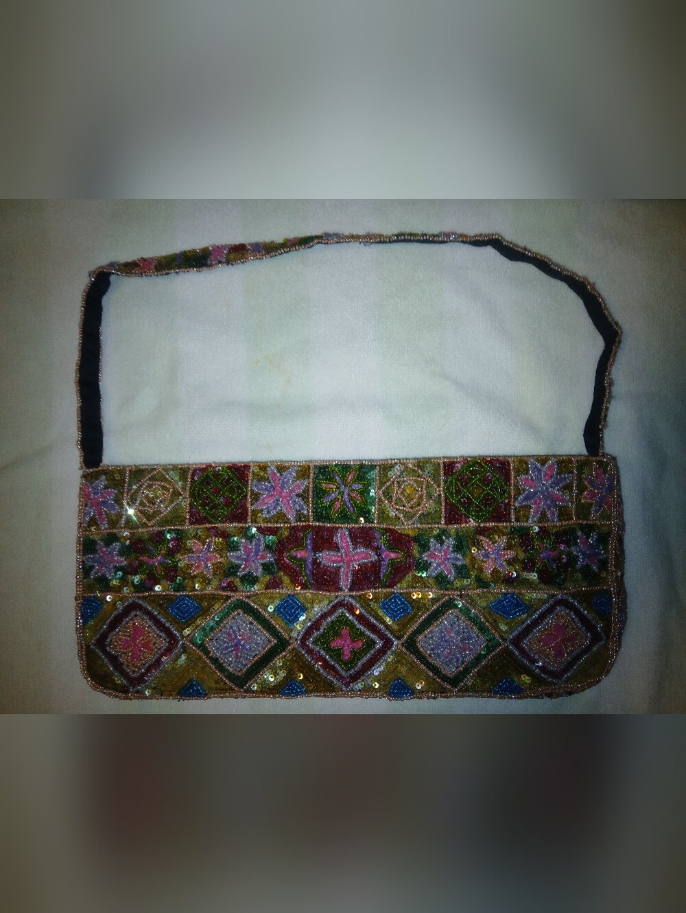 Pierre Urbach Beaded Handbag. 100% silk. Handmade.